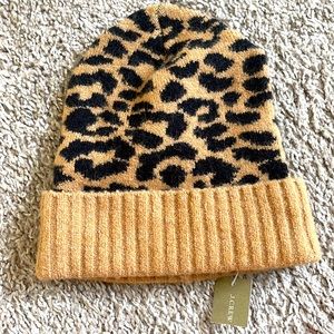 J. Crew Leopard Supersoft Beanie